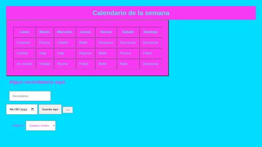 Tabla de la semana - Script Codes