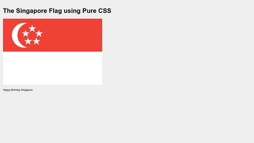The Singapore Flag using Pure CSS - Script Codes