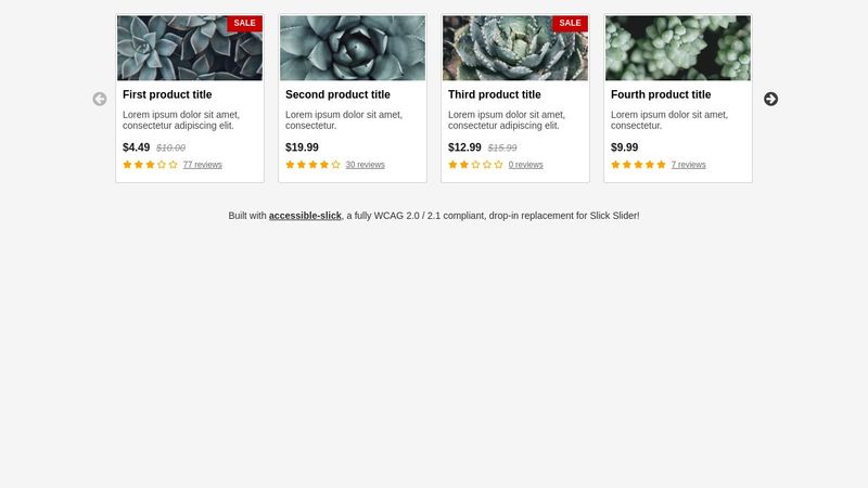 accessible slick Responsive Product Card Slider accessible-slick-responsive-product-card-slider
