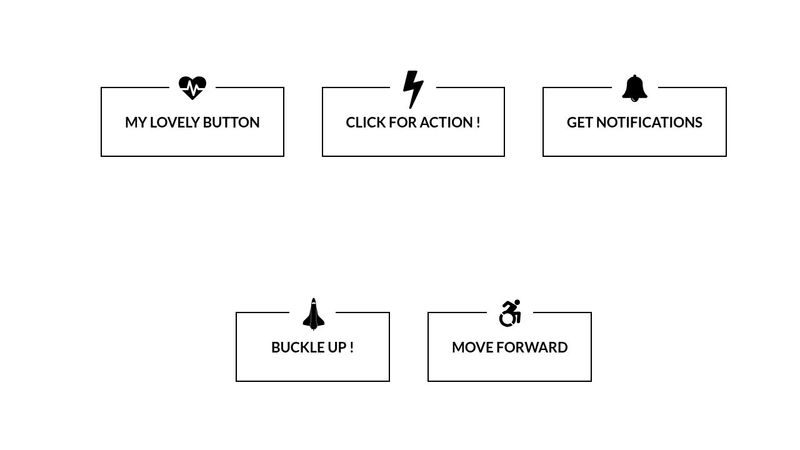 Animated buttons with icon as top decoration Animated buttons with icon as top decoration