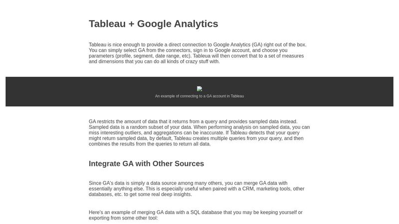 Tableau + GA