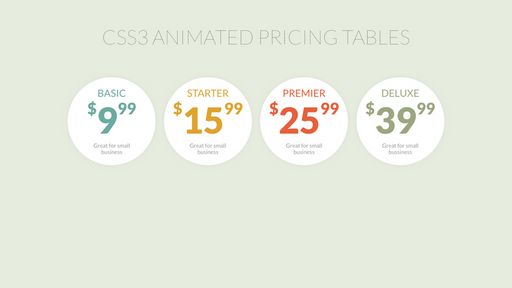 CSS3 animated Pricing tables - Script Codes