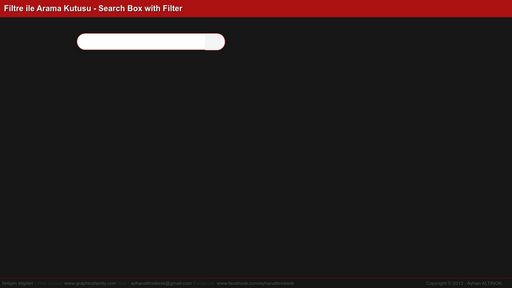Filtre ile Arama Kutusu - Search Box with Filter - Script Codes