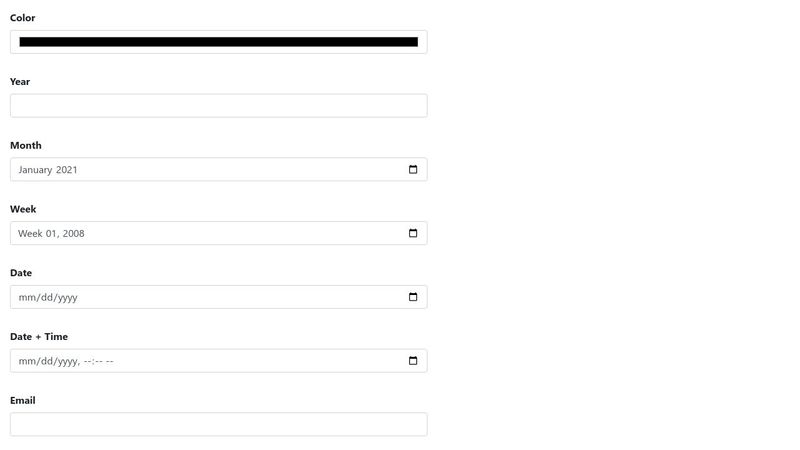 HTML 5 input elements