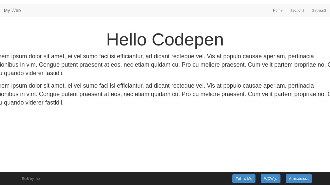 Pens tagged ' animation bootstrap animated' on CodePen Pens tagged ' animation bootstrap animated' on CodePen