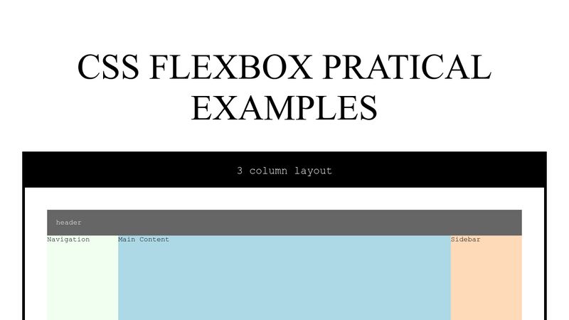 CSS FLEXBOX PRACTICAL EXAMPLES