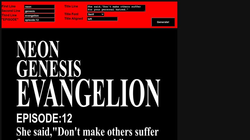 evangelion title card generator