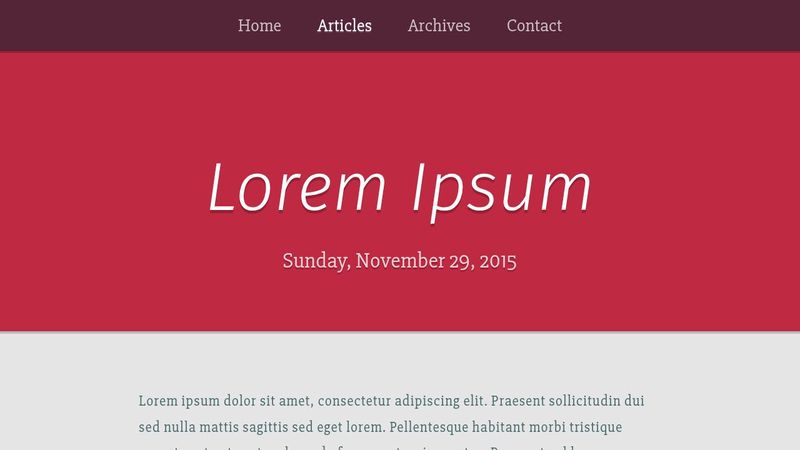 Simple pure html/css website theme