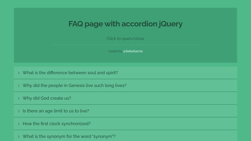 faq codepen jquery