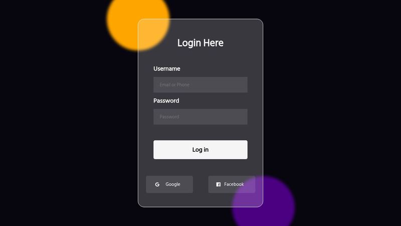 Glass Login Page
