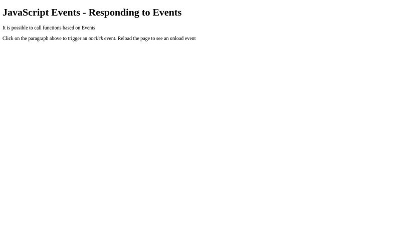JS Events - Basic Example