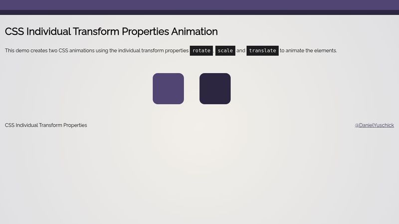 CSS Individual Transform Properties Animation CSS Individual Transform Properties Animation