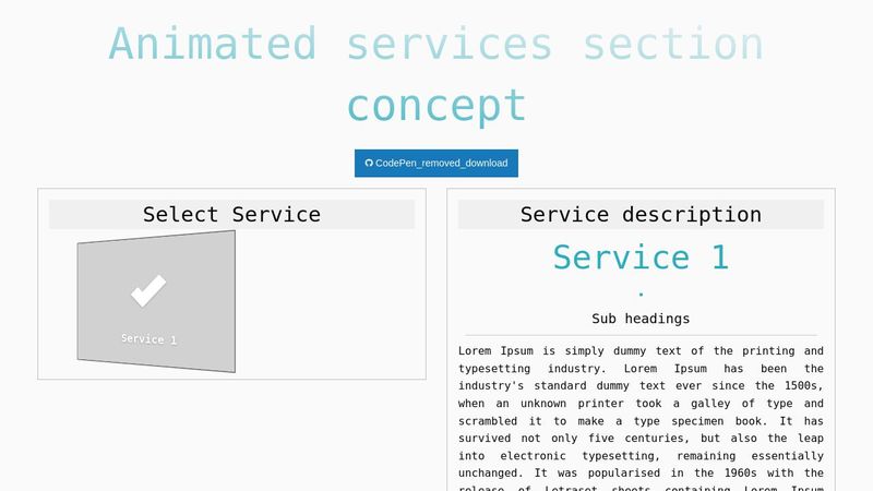 Animated services section concept
