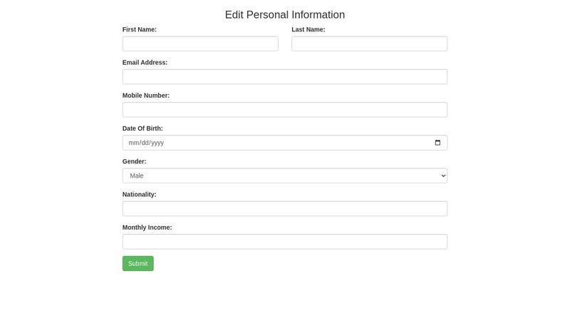 Edit profile information Form