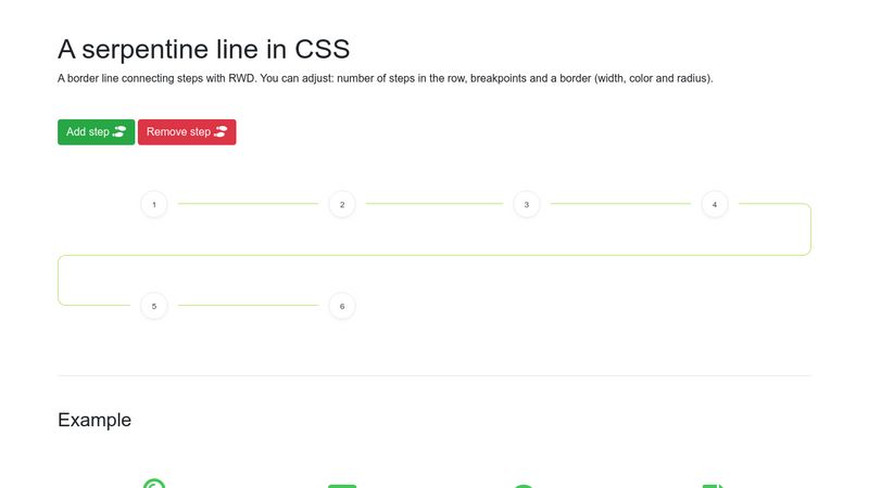 A Serpentine snake Line In CSS With RWD