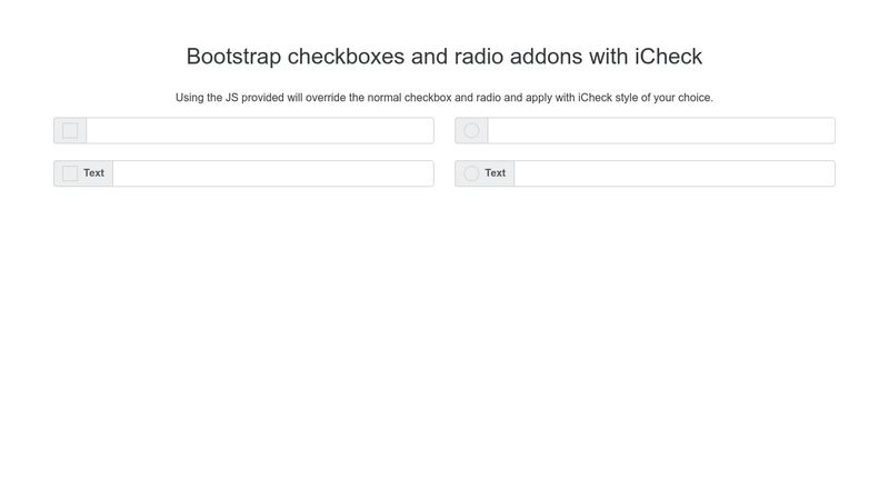 Bootstrap Checkboxes And Radio Addons With ICheck