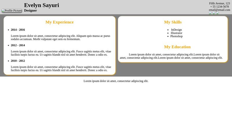 HTML / CSS ONLY - Responsive CV