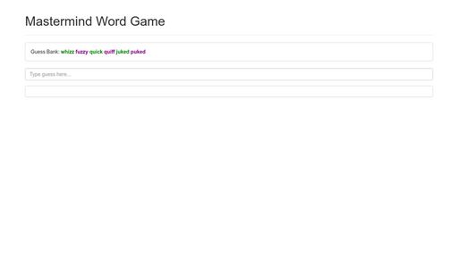 Mastermind Word Game - Script Codes