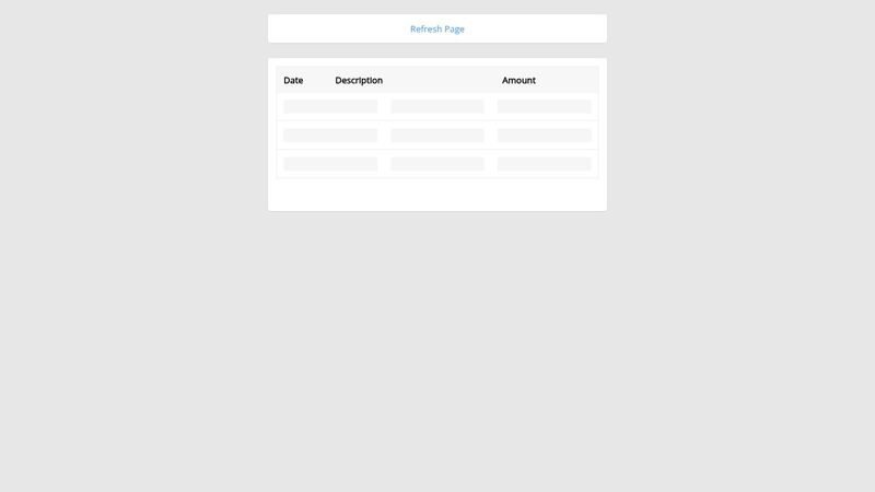 Table - Content Loading Animation Table - Content Loading Animation