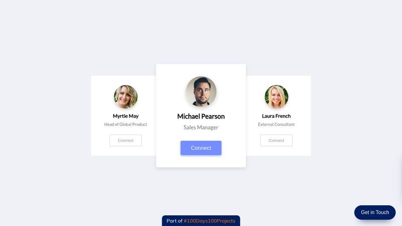 CodePen - User Card Design - #053 of #100Days100Projects