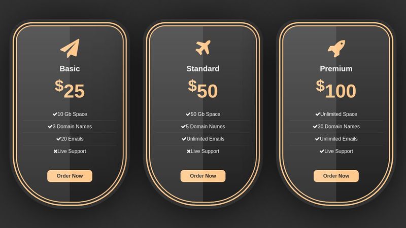 Pricing Table Card UI Design Responsive