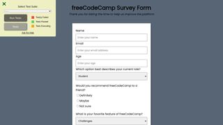 Survey Form(freeCodeCamp)
