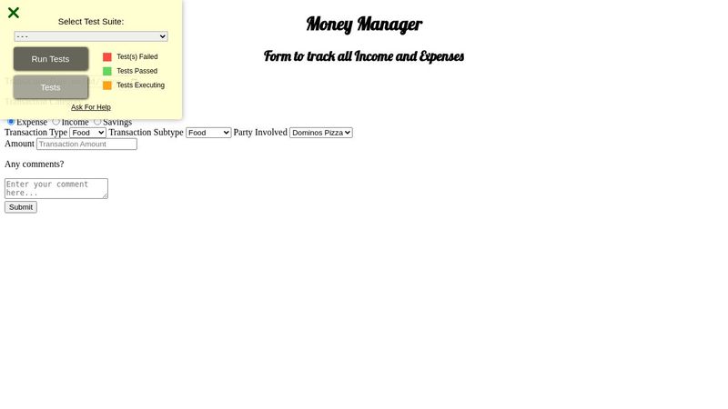 Expense Tracker Form