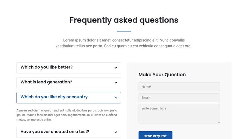 Responsive FAQ Section Using HTML & CSS & Bootstrap
