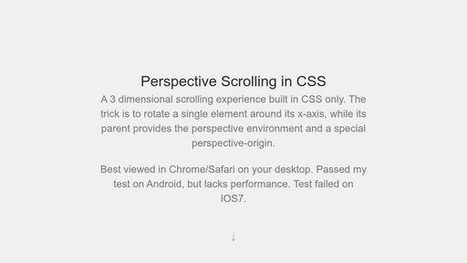 Perspective Scrolling in CSS - Script Codes