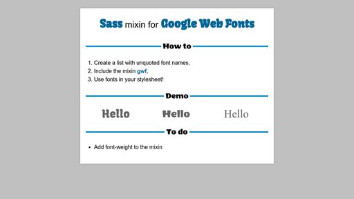 Google Fonts Sass Mixin - Script Codes