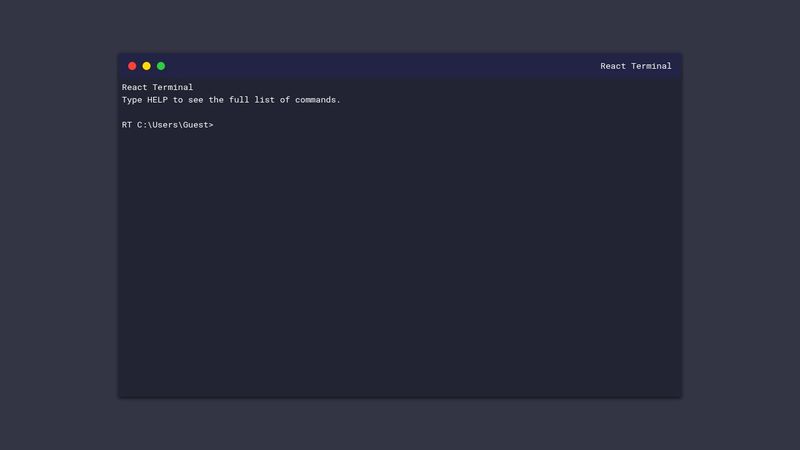 Terminal Style Portfolio in ReactJS