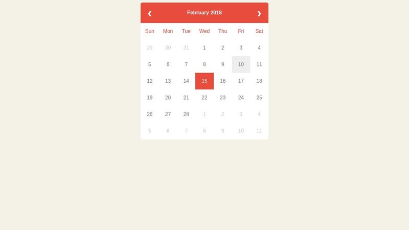 Simple react calendar