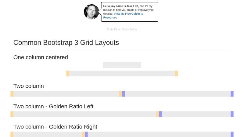 Common Bootstrap 3 Grid Layouts Example