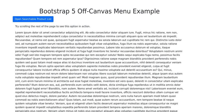 Off Canvas Menu Bootstrap Template