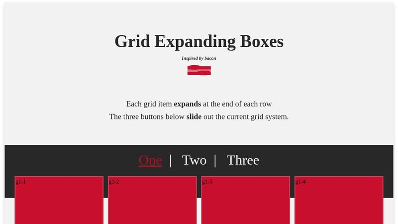 Grid Expanding Boxes With Transition