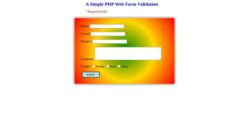 A Simple PHP Web Form Validation