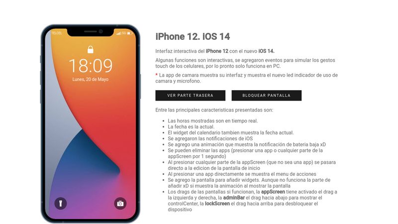 CSS Interactive iPhone 12 iOS 14