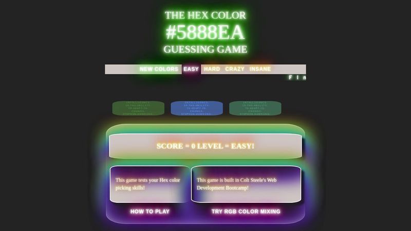 Hex Color Guessing Game
