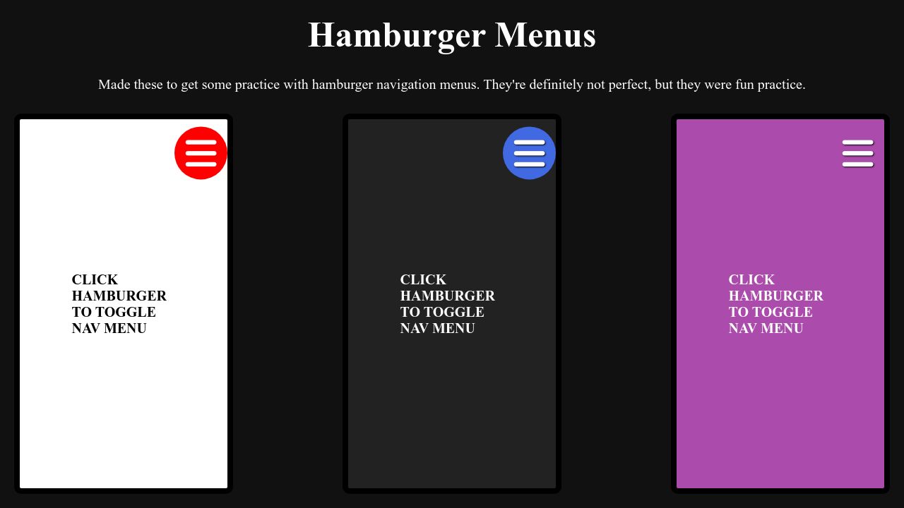 Pens tagged 'hamburger-menu' on CodePen