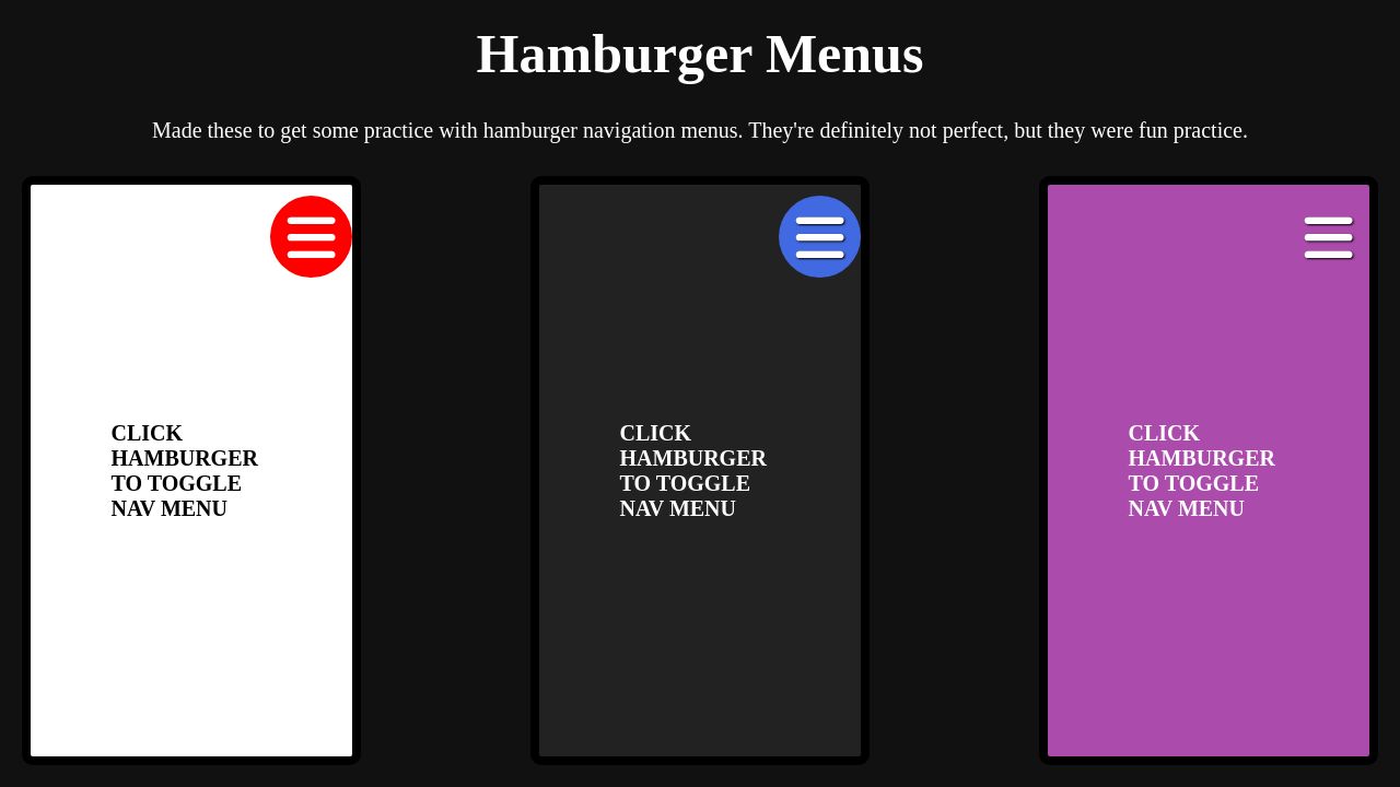 Pens tagged 'hamburger-menu' on CodePen Pens tagged 'hamburger-menu' on CodePen