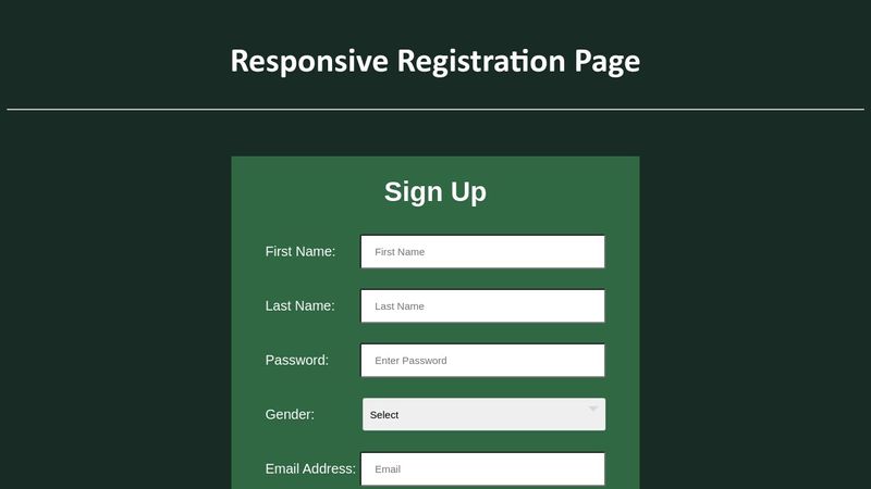 Responsive Registration Page