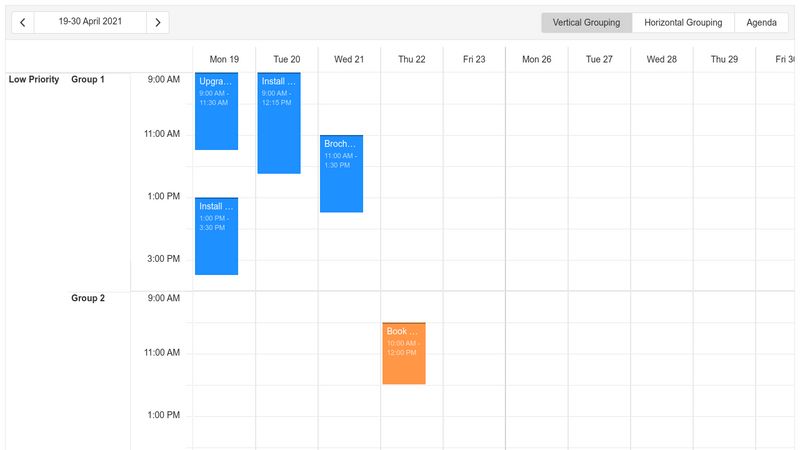 Group Orientation - DevExtreme Scheduler