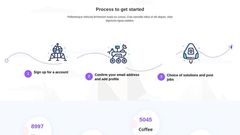 Process step design html with css