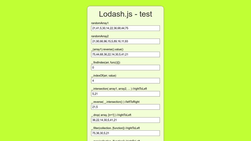 recreating lodash tutorial