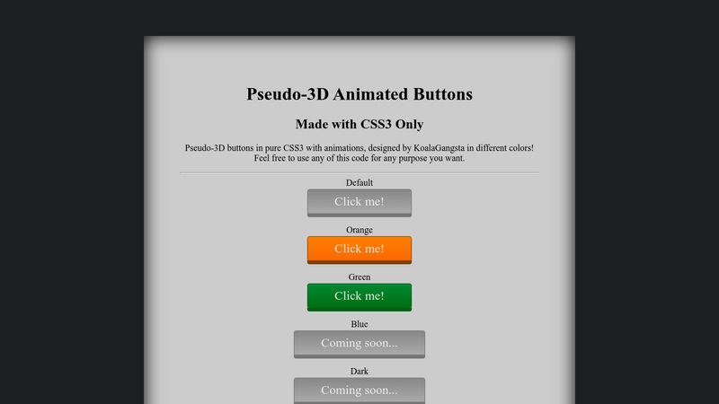 Pseudo-3D Animated Buttons