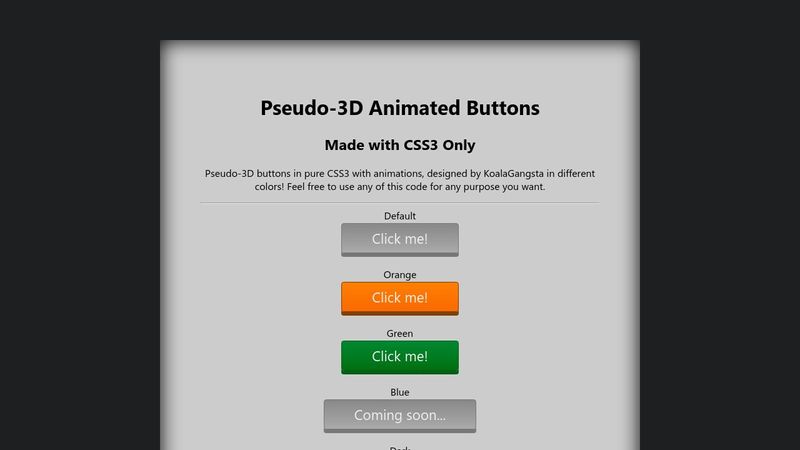 Pseudo-3D Animated Buttons Pseudo-3D Animated Buttons