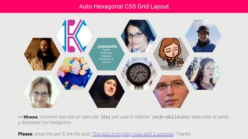 Auto Hexagonal CSS Grid Layout - Script Codes