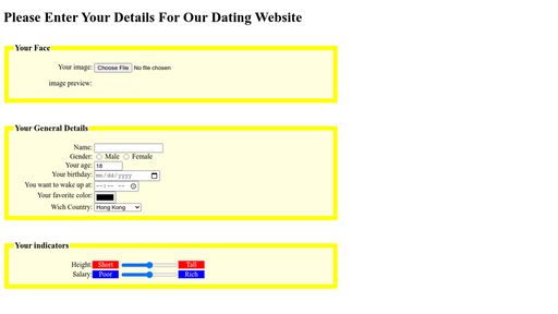Dating Web Site Assessment - Script Codes