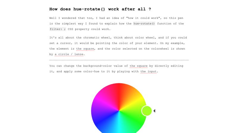 How does hue-rotate() work after all ?