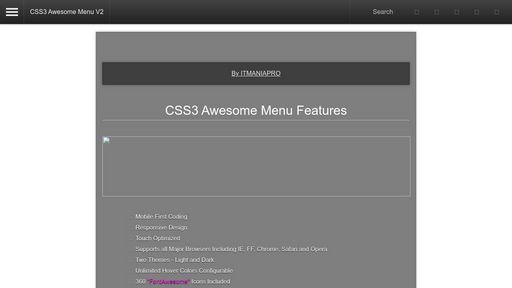 CSS3 Awesome Menu Black - Script Codes